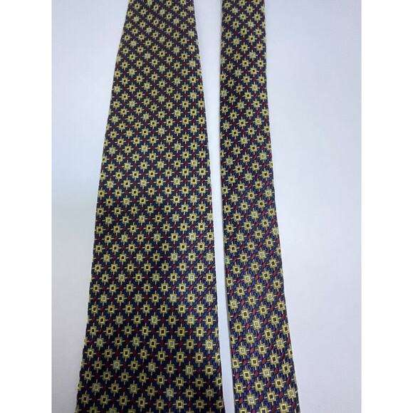 Tachi Taylor New York Classic Silk Tie Geometric Design Sewn Sun Tipping - Picture 12 of 15